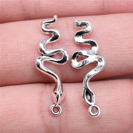 Necklaces 200pcs Charms Wholesale 28x10mm Snake Charms Wholesale Diy Jewellery Findings Antique Sier Colour Alloy Charms