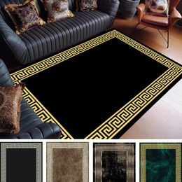 Carpet Carpet For Living Room Modern Luxury Black White Yellow Gold Geometric Lounge Hallway Bedroom Rug House Corridors Floor Door Mat 230627