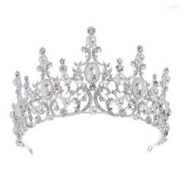 Hair Clips Luxury Women Gift Silver Plated Accessories Crystal Headbands Bride Wedding Rhinestone Crown Pearls Tiaras