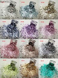 Nail Glitter Metallic 12 Colours Lustre Mermaid Chunky Mix Hexagon Sequin Paillette Spangle Powder Shape For Art Facepaint Craft