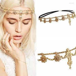 Hair Clips Pearl Wedding Head Chain Flower Crystal Tassel Bridal Forehead Headband Rhinestone Vintage Headpiece For Women Jewellery