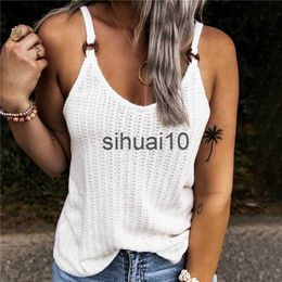 Women's T-Shirt Summer Woman Fashion Tank Tops Solid Colour Clothes Loosen Sexy Sleeveless V-Neck Sling Vests Female Trendy Clothing J230627