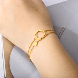 Link Bracelets Stainless Steel Bracelet Women Simple Fashion Chain Wholesale Handcuffs Tiger Head Lock Arrow Feathers. Egirl Jewellery