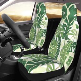 Car Seat Covers Vintage Monstera Leaves Universal Cover Four Seasons Women Protection Polyester Fishing