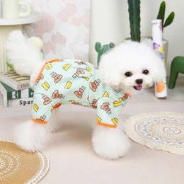Dog Apparel Pyjamas Pet Puppy Jumpsuit Soft Rompers For Small Dogs Cute Clothes Onesies Nightshirt Cat