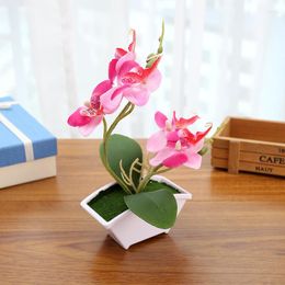 Decorative Flowers Artificial Fake Butterfly Orchid Plantas Home Garden Wedding Flores Pots Hogar Bonsai Simulation Decoration Accessories