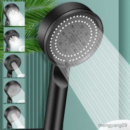 Bathroom Shower Heads Shower Head Modes Adjustable Black/Silver/Grey Bath Shower Head High Pressure Water Saving Showerhead Bathroom Accessories R230627