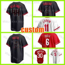 44 Elly De La Cruz 19 Joey Votto Baseball Jersey Cincinnati Barry Larkin City Connect Jonathan India Ken Griffey Johnny Bench Pete Rose Jake Fraley Reds Hunter Greene