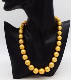 Chains Freshwater Pearl GOLDEN Near Round 12-16mm EDASION Necklace 18inch Big Size Wholesale Bead Nature Gift Discount For Woman FPPJ