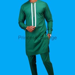 Men's Tracksuits 2023 Men Clothing Kaftan 2Piece Sets Mens Suits Outfit Long Sleeve Zip Top Pants African Ethnic Traditional Clothing Party M4XL x0627