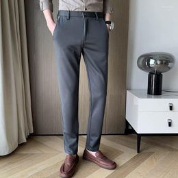 Men's Suits Men's 2023 Men's Fashion Trend Casual Pants Grey/black Colour Ice Silk High Streetwear Formal Trousers Office Business