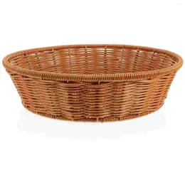 Dinnerware Sets Rattan Fruit Vegetable Plate Large Round Basket Baskets Storage Breakfast Potatoes Bread Woven Household Box