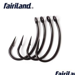 Fishing Hooks 100Pcs Lot Tfsh-G Barbed Chemically Sharpened Ptfe Coated High Carbon Steel Carp Hook With Box303K Drop Delivery Sport Dhyxi