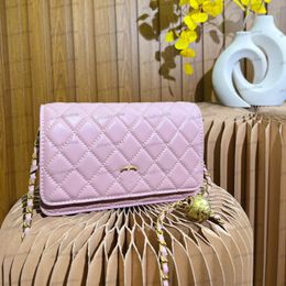 Designer Women Shoulder Bag Woc Bag Cowhide Clamshell Diamond Quilted Metal Fastenings Matelasse Chain Skew Straddle Bags Can Press Gold Ball Cosmetic Case 19x13cm