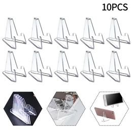 Racks 10 Pcs Acrylic Display Stand Transparent Triangle Commemorative Coin Watch Holder Display Rack for Exhibitions Shelf Home Decor