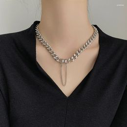 Chains ARLIE Trendy Silver Colour Cuba Link Chain Necklace Hip Hop Cuban Minimalist Choker Punk Jewellery For Women Men Couple