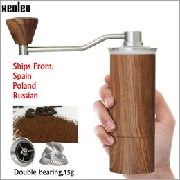 Manual Coffee Grinders XEOLEO Manual Coffee grinder 45MM Aluminium CoffeeBlack/Brown/Silver/Gold 15g Mini Portable Coffee milling machine 230627