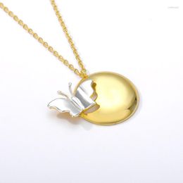 Choker Kpop Butterfly Necklace Plated Pendant Necklaces For Women Stainless Steel Chain Female Jewelry Christmas Gifts