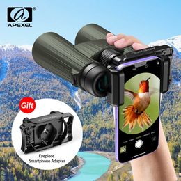 Telescope Binoculars APEXEL 12X50 Powerful Binoculars Military Long Range BAK4 Nitrogen-fild Waterproof Tescope For Camping Hunting Travel HKD230627