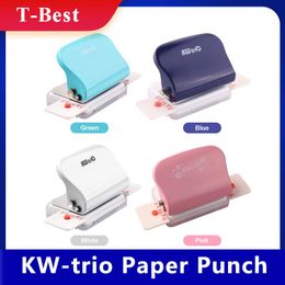 Punch KWtrio 6Hole Paper Punch Handheld Metal Hole Puncher 5 Sheet Capacity 6mm for A4 A5 B5 Notebook Scrapbook Diary Planner