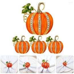 Dinnerware Sets 4 Pcs Napkin Buckle Dinning Table Decor Delicate Holder Banquet Rings Alloy Pumpkin For Party Festival Fall