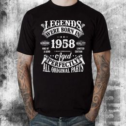 Men's T Shirts 65 Years Old Vintage Classic Car 1958 65th Birthday T-Shirt Legends In 65-Year-Old Sayings Quote Graphic Tee Tops Gift