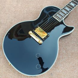 Custom electric guitar fingerboard, black and gold hardware 3692