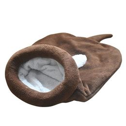 Mats Cat Sleeping Bag Warm Coral Fleece Dog Cat Bed Pet Dog House Lovely Soft Cat Mat Cushion Warm Travel Cat Bed Cat'S House Cat Bed