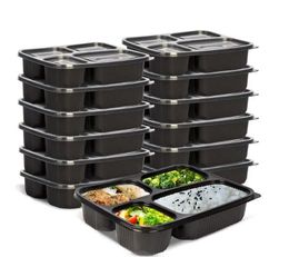 400Pcs/Lot Disposable Meal Prep Containers 4 Compartment Food Storage Box Microwave Safe Lunch Boxes Wholesale