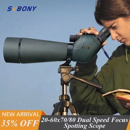 Telescope Binoculars SVBONY-SV411 20-60X70/80 Dual Focus Spotting Scope Professional Tescope w/Tripod Waterproof Camping equipment for Birdwatching HKD230627