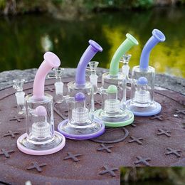 Smoking Pipes 4 Colours Dome Perc Thick Glass Bong Hookahs Wheel Philtre Heady Oil Dab Rigs 14Female Joint Bongs Birdcage Percolator S Dhwhj