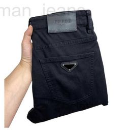 Men's Jeans designer P-ra Fashion Brands Design Mens Dre Pants Original Prdda Correct Style Plain Black and White Stretch Slim Busine Casual