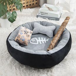 Cat Beds Round Bed Warm Sleeping Nest Soft Dogs Basket Pet Products Cushion Mat House Animals Sofa Hou