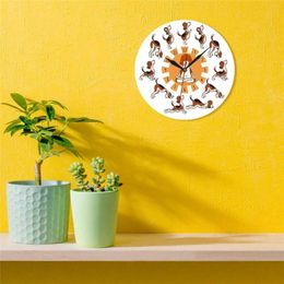 Wall Clocks Oven Bags For Cooking Chicken Clock Cute Cartoon Dog Home Living Room Decoration Dining Yoga Sand Watch 3 Min