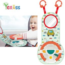 Toy Phones Baby Car Seat Simulation Musical Steering Wheel With Light Activity Travel Toddler Toys For Infant Girl Boy Gifts 230626