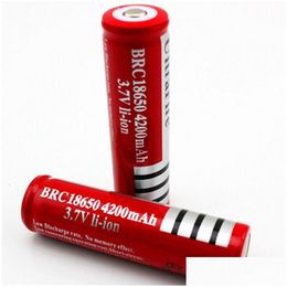 Batteries Brc For Trafre Rechargeable 3.7V Li-Ion Lithium Battery 4200Mah Laser Pen Led Headlight Flashlight Drop Delivery Electroni Dhvd3