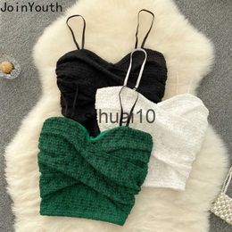 Women's T-Shirt Joinyouth Y2k Crop Tops Sexy Ladies Sling Tunic Fashion Tanks 2023 Women's Clothing Korean Club Tees Slim Backless Camisole J230627