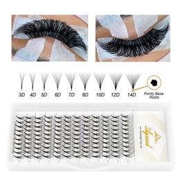 False Eyelashes AGUUD Sharp Narrow Thin Pointy Base Premade Fans Lashes 5D 6D 8D 10D 12D 14D Middle Stem Volume Eyelash Extensions 230627