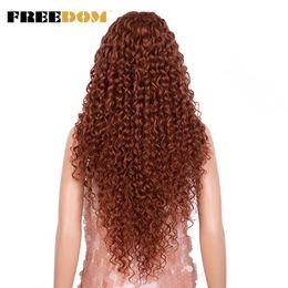 Nxy Synthetic Lace Front Wig Long Kinky Curly Lace Wig 30 inch Blonde Ginger Lace Wigs For Black Women Cosplay Wigs 230524