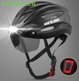 Cycling Helmets NEWBOR Light Cycling Helmet MTB Road Bicyc Helmet Front And Rear With Warning Light USB Rechargeab Ectric Bicyc Helmet HKD230626