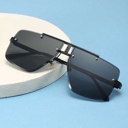 2023 Frameless Aviator Fashion Men's Gradual Shading designer mens vintage Sunglasses brands for women men