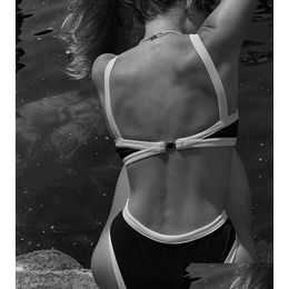 Women'S Swimwear Metallic Highwaist Bikini Set Y Classic For Women Fast Drop Delivery Apparel Womens Clothing Dhi7J