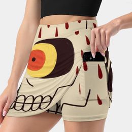 Skirts Skull Women's Skirt With Pocket Vintage Printing A Line Summer Clothes Blood Fear Spooky Funny Skeleton