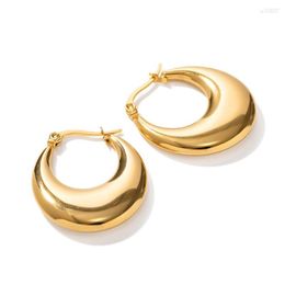 Hoop Earrings Youthway Minimalist Metal Stainless Steel U-Shaped Waterproof Gold Colour 18K PVD Plated Jewellery