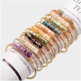 Jewellery Natural Stone Bangle Irregar Gold Plated Crystal Bracelet Tom Binns Bracelets Cuff Accessories 10 Styles Drop Delivery Baby Dhutb