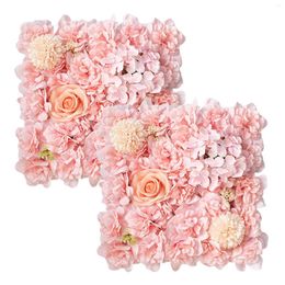 Decorative Flowers 38x38cm Rose Artificial Flower Wall Panel Decor Backdrop Wedding Party Event Birthday Shop Scene Customized