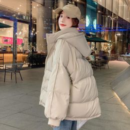 Women's Trench Coats Winter Thick Women Short Parkas 2023 Fashion Warm Jackets Long Sleeve Cotton Padded Coat Elegant Hooded Clothes Outwear