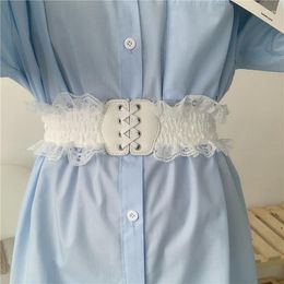 Belts Lace Elastic Nylon Wide Belt Women Lady Slimming Body PU Leather Bandage Waistband Dress Shirt Decorative Girdle Strap