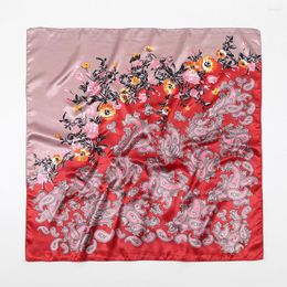 Scarves 90x90CM Medine Silk Veil Matte Satin Square Scarf For Women Luxury Bandana Islamic Paisley Hair Band