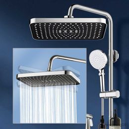 Bathroom Shower Heads Large High Pressure Rainfall Shower Head Bathroom Black Rain Showerhead Top Ceiling Shower Head Shower Accessories R230627